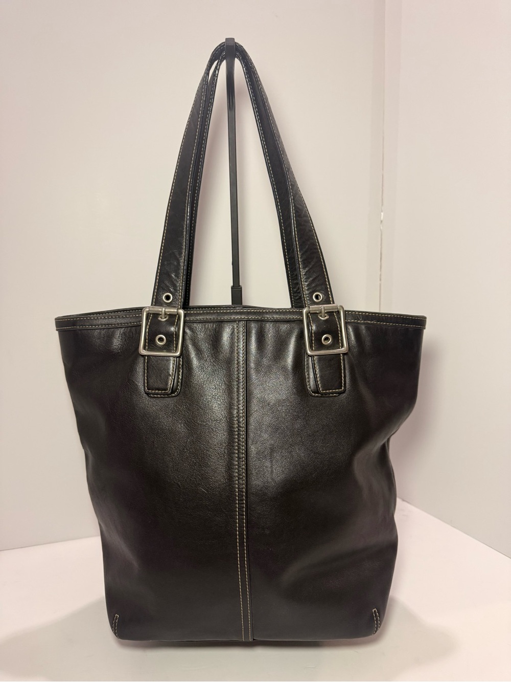 Vintage 2003 Coach Hamptons Black Leather Tote • Style 9573 • Y2K Coach - Picture 11 of 11